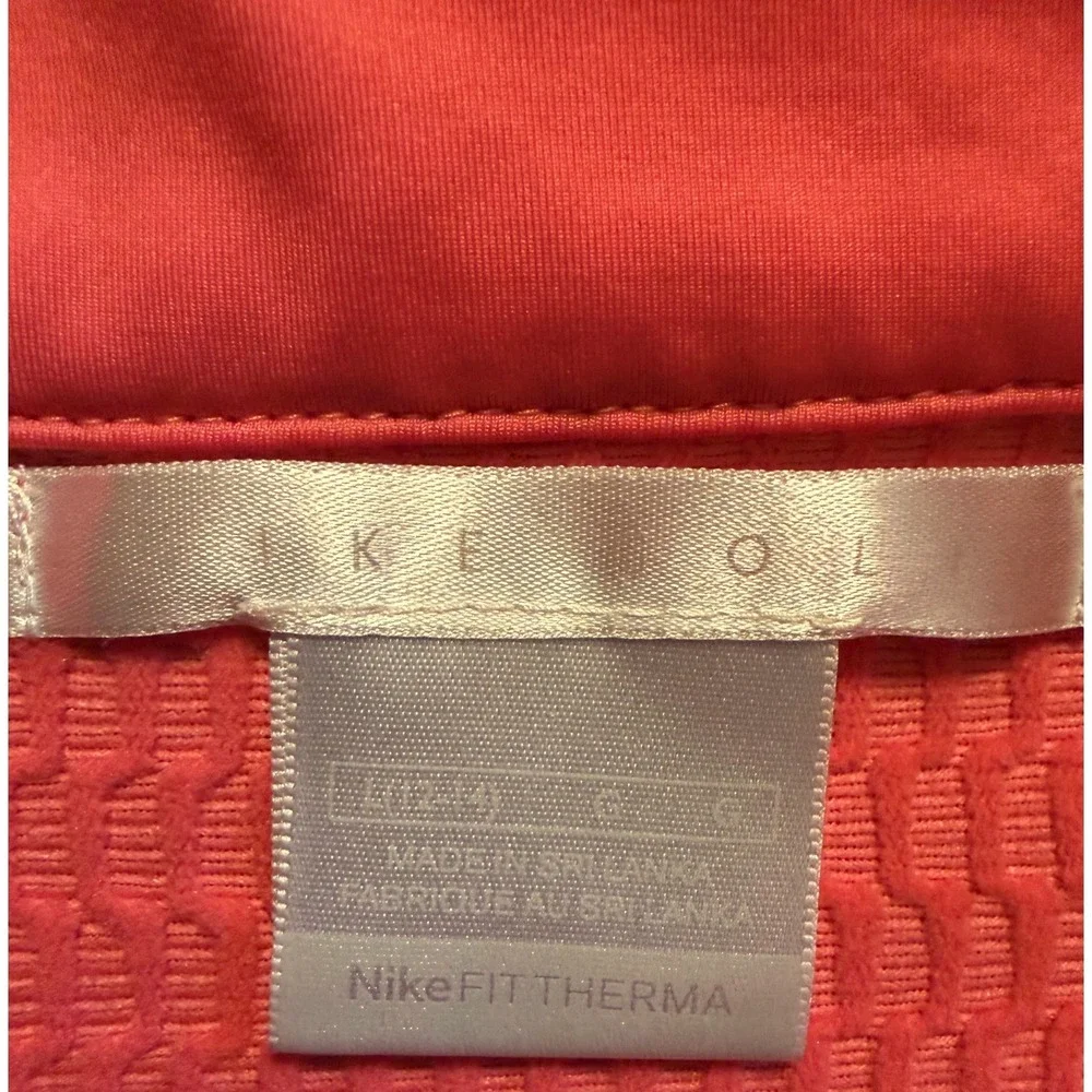 Nike Golf Therma-FIT Quarter Zip Pullover Coral Pink Womens Large Fleece Top